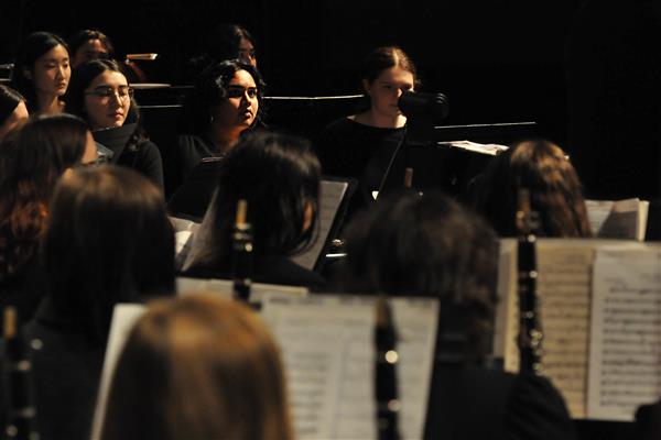 Students performing at the 2023-2024 All County Band Concert